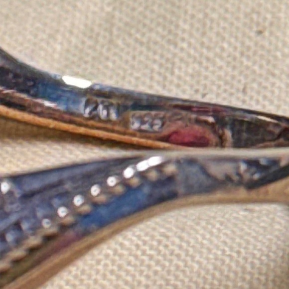 STERLING SILVER RING, ORCHID QUARTZ BYPASS 2 STONES, SIZE 8, FACETTED & FILIGREE - Picture 2 of 10